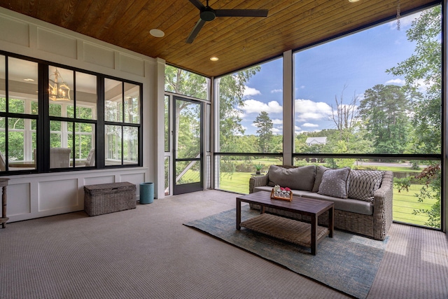 188 Lagoon Dr, Clarks Hill, SC 29821 - sunroom / solarium featuring ceiling fan, an outdoor hangout area, and healthy amount of natural light