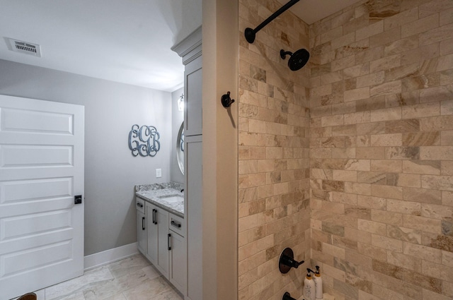 188 Lagoon Dr, Clarks Hill, SC 29821 - full bath with vanity, a shower, and marble look tile flooring