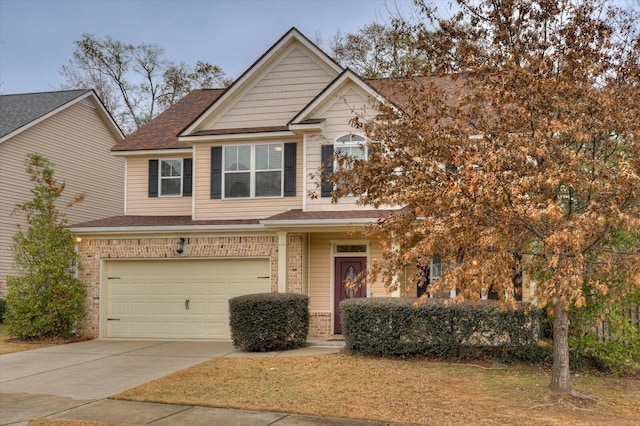 view of front facade featuring a garage