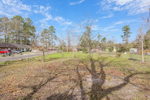 view of yard with fence