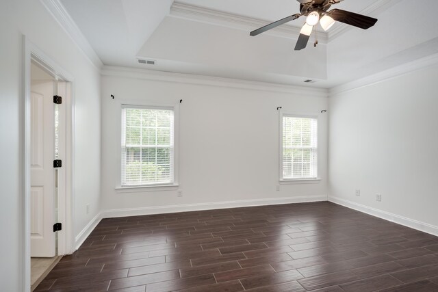 750 Herrington Dr, Grovetown, GA 30813 - spare room with plenty of natural light, dark wood-type flooring, and a tray ceiling