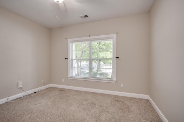 750 Herrington Dr, Grovetown, GA 30813 - carpeted empty room featuring baseboards, visible vents, and ceiling fan
