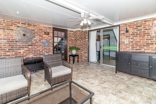 view of patio / terrace with a ceiling fan