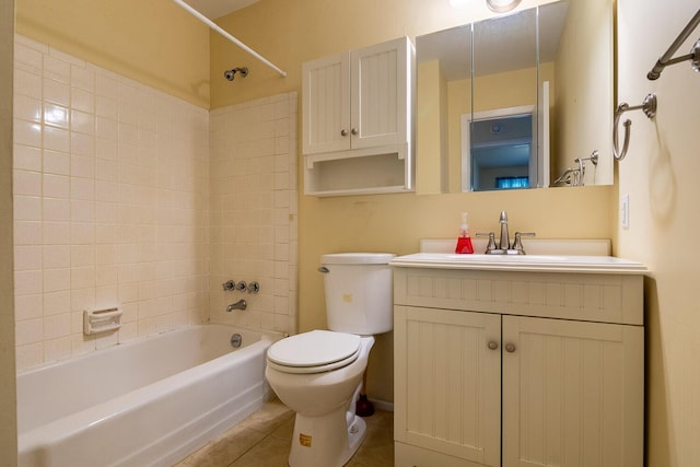 3437 Rushing Rd, Augusta, GA 30906 - bathroom featuring toilet,  shower combination, tile patterned flooring, and vanity