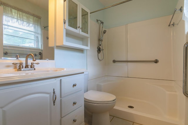 3437 Rushing Rd, Augusta, GA 30906 - full bath with vanity, tile patterned flooring, toilet, and a shower