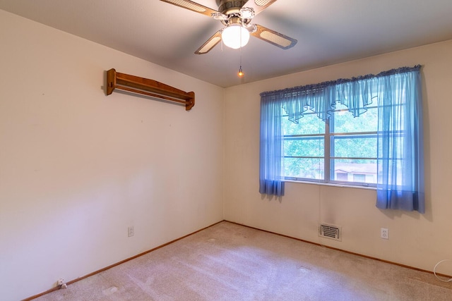 3437 Rushing Rd, Augusta, GA 30906 - unfurnished room with light colored carpet, ceiling fan, visible vents, and baseboards