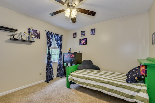 864 Chase Rd, Evans, GA 30809 - bedroom featuring carpet, baseboards, and a ceiling fan
