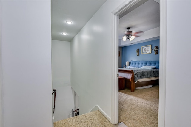 864 Chase Rd, Evans, GA 30809 - hallway with an upstairs landing and carpet flooring