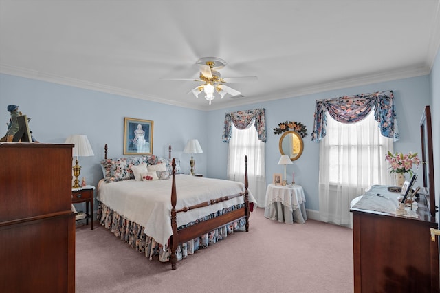608 Saw Grass Dr, Martinez, GA 30907 - bedroom featuring carpet flooring, crown molding, and a ceiling fan
