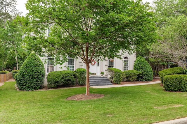608 Saw Grass Dr, Martinez, GA 30907 - obstructed view of property with stucco siding, fence, and a front yard