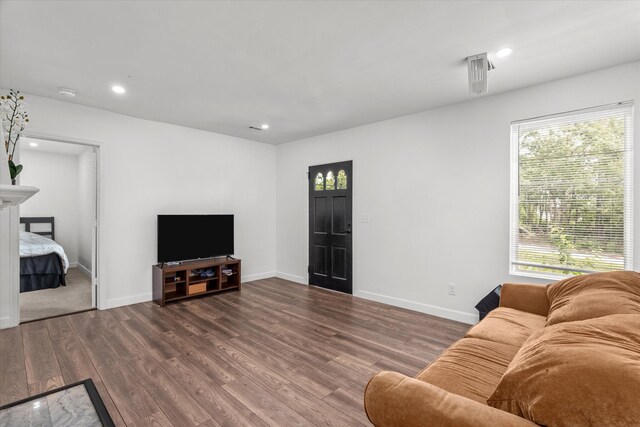 2156 Telfair St, Augusta, GA 30904 - living room featuring healthy amount of natural light, wood finished floors, baseboards, and recessed lighting