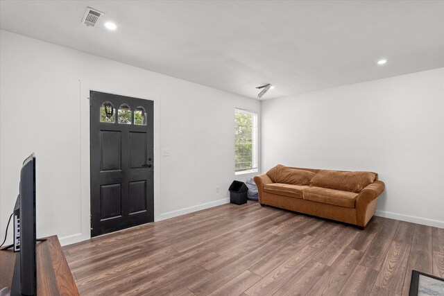 2156 Telfair St, Augusta, GA 30904 - living area featuring wood finished floors, baseboards, and recessed lighting