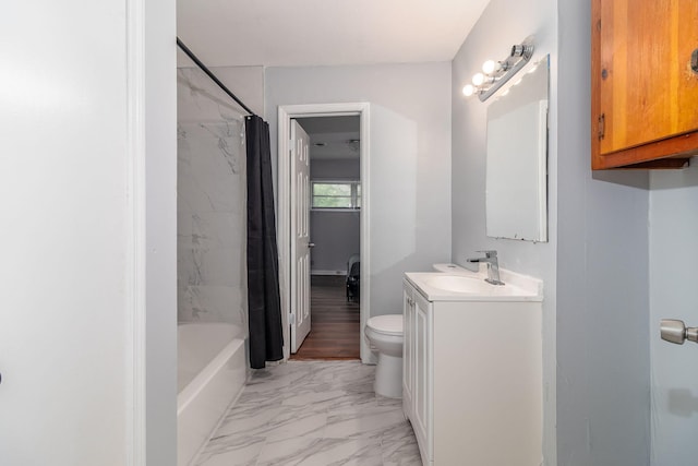 2383 Wheeless Rd, Augusta, GA 30906 - full bath featuring vanity, marble look tile flooring, and shower / tub combo