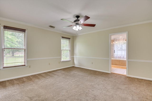 3129 Goolsby Rd, Blythe, GA 30805 - carpeted spare room featuring plenty of natural light, crown molding, and ceiling fan