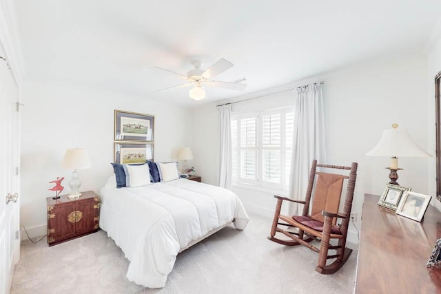 114 Altamaha Dr, North Augusta, SC 29841 - bedroom with light carpet, baseboards, and a ceiling fan