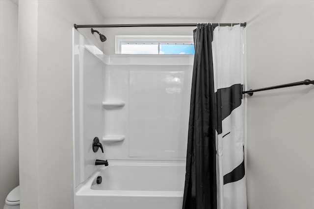 751 Bancroft Dr, Grovetown, GA 30813 - bathroom featuring shower / bath combination with curtain and toilet