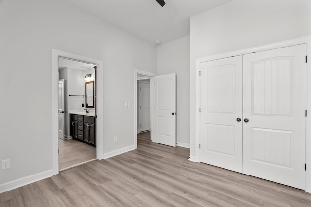 751 Bancroft Dr, Grovetown, GA 30813 - unfurnished bedroom with light wood finished floors, a closet, and ensuite bathroom