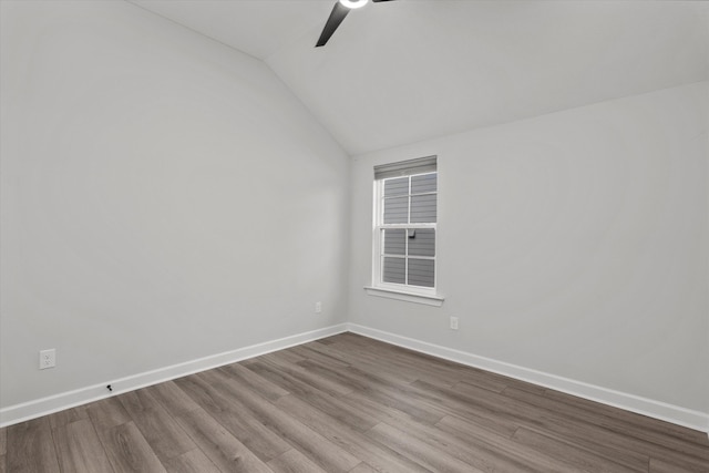 751 Bancroft Dr, Grovetown, GA 30813 - spare room featuring lofted ceiling, dark wood-style floors, and a ceiling fan
