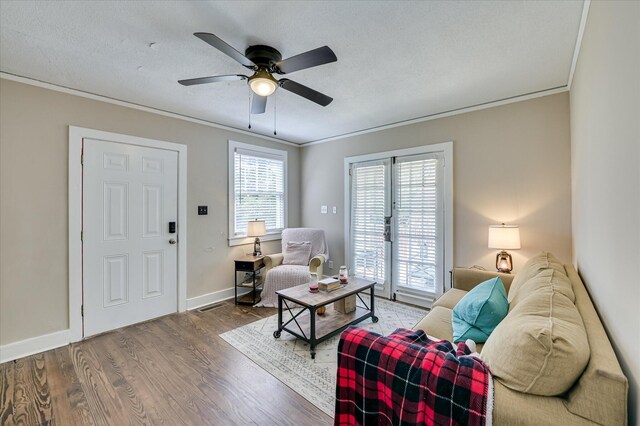 501 Beaufort Dr, Augusta, GA 30904 - living area with wood finished floors, crown molding, and ceiling fan