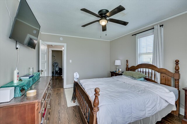 501 Beaufort Dr, Augusta, GA 30904 - bedroom with wood finished floors, ornamental molding, and a ceiling fan