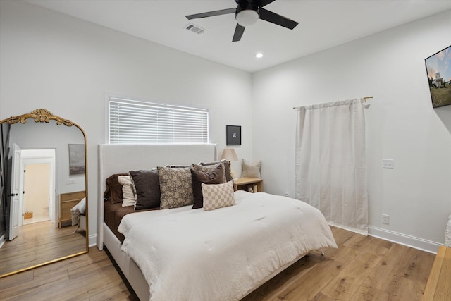 1513 Paris Ave, Swainsboro, GA 30401 - bedroom with light wood-type flooring, recessed lighting, and a ceiling fan