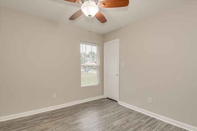 1907 Lobelia Ln, Augusta, GA 30906 - spare room with wood finished floors, baseboards, and ceiling fan