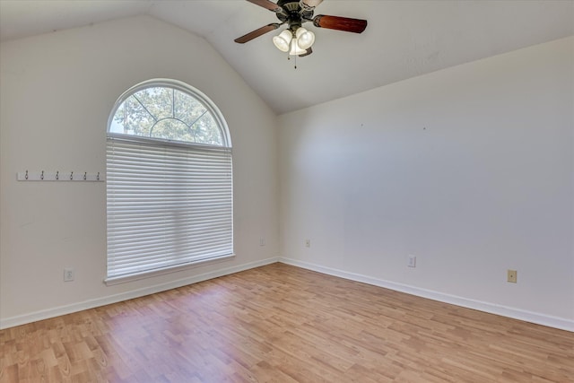 4506 Marthas Way, Grovetown, GA 30813 - unfurnished room with light wood-style floors, vaulted ceiling, and a ceiling fan