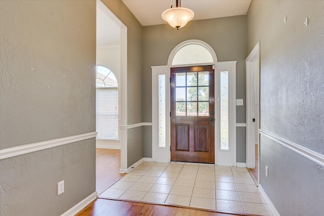 4506 Marthas Way, Grovetown, GA 30813 - foyer entrance with healthy amount of natural light, a textured wall, and light tile patterned floors