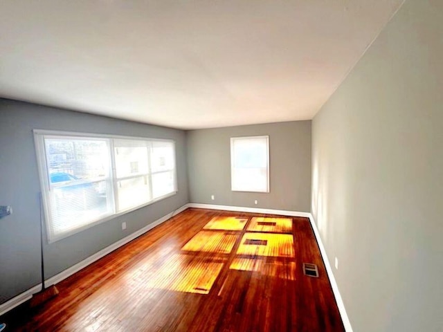 empty room featuring wood-type flooring