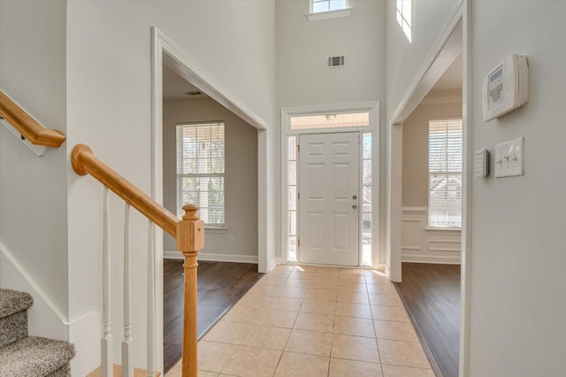 view of tiled foyer entrance