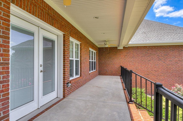 view of patio / terrace with ceiling fan