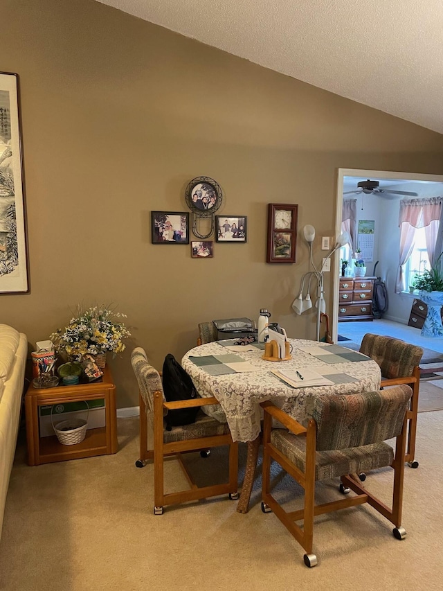 1036 Old Marks Dr, Augusta, GA 30909 - dining space with vaulted ceiling, light carpet, and a desk