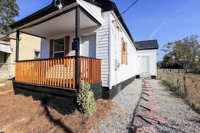 exterior space with a porch