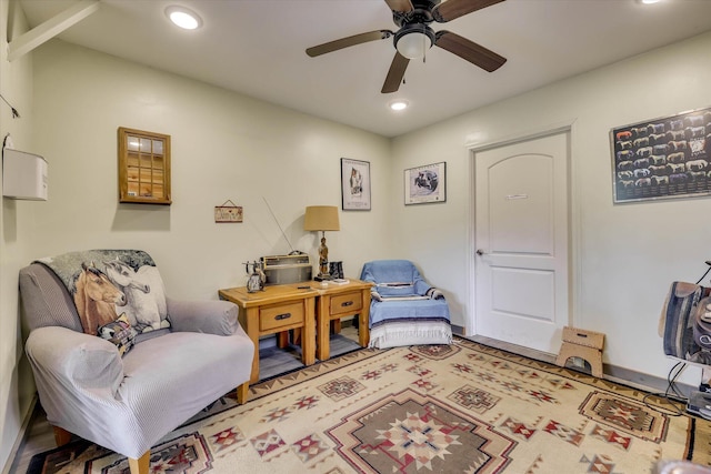 711 Augusta St, Mccormick, SC 29835 - sitting room with a ceiling fan and recessed lighting