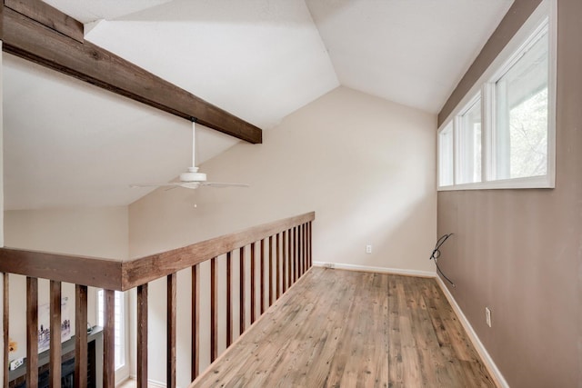 20 Teal Ct, North Augusta, SC 29841 - corridor with baseboards, wood finished floors, and vaulted ceiling