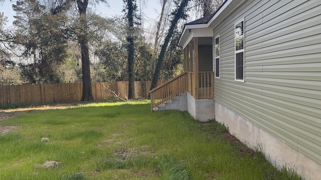 view of yard with fence