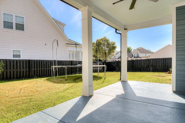 view of patio / terrace featuring ceiling fan