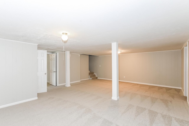 basement featuring carpet floors