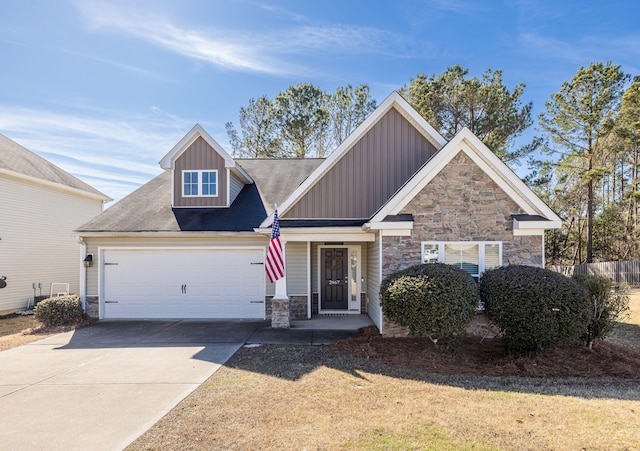 craftsman-style house featuring a garage