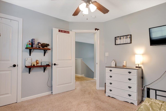 945 Watermark Dr, Evans, GA 30809 - bedroom featuring light colored carpet, baseboards, and a ceiling fan