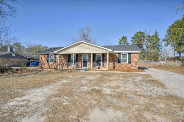 ranch-style house with a porch