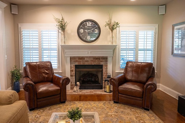 295 River Wind Dr, North Augusta, SC 29841 - sitting room with wood finished floors and a fireplace