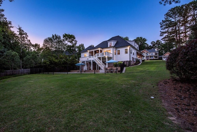 295 River Wind Dr, North Augusta, SC 29841 - back of property with a wooden deck and stairway