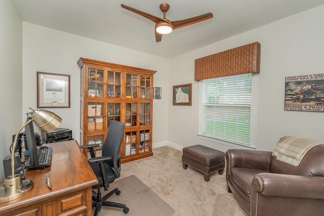295 River Wind Dr, North Augusta, SC 29841 - office with a ceiling fan and light colored carpet