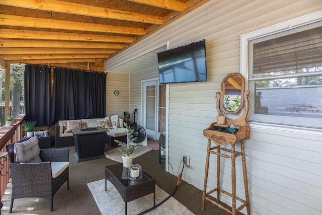 view of patio with an outdoor hangout area