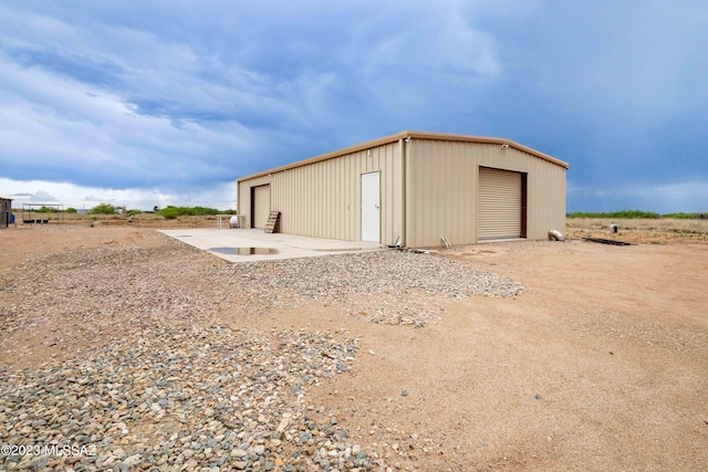 view of shed / structure featuring a garage