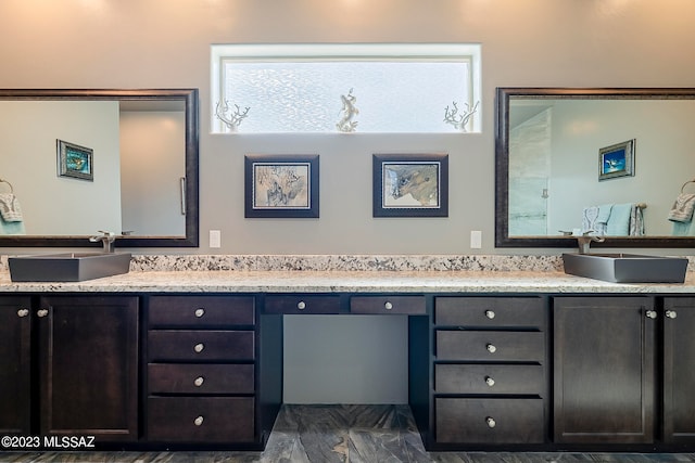 bathroom with double vanity