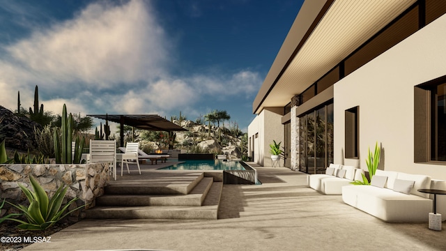 view of patio / terrace featuring an outdoor hangout area