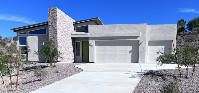 contemporary house featuring a garage