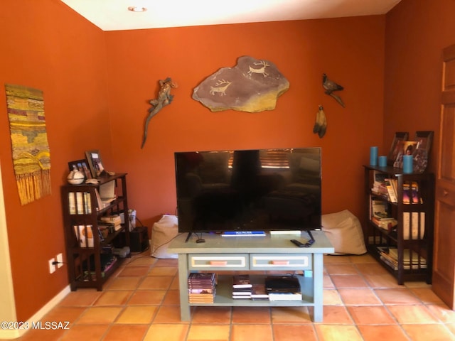 view of tiled living room